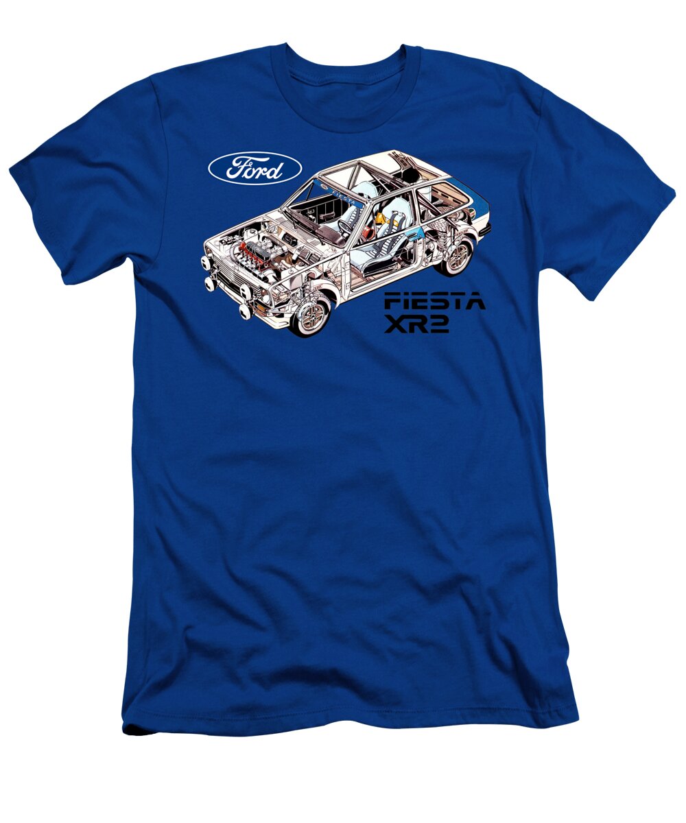 Exclusive Cutaway Art European Racing Car Ford Fiesta Xr2 3 Door Hatchback Wrc Rally 4x4 Vlad Automotive T-Shirt