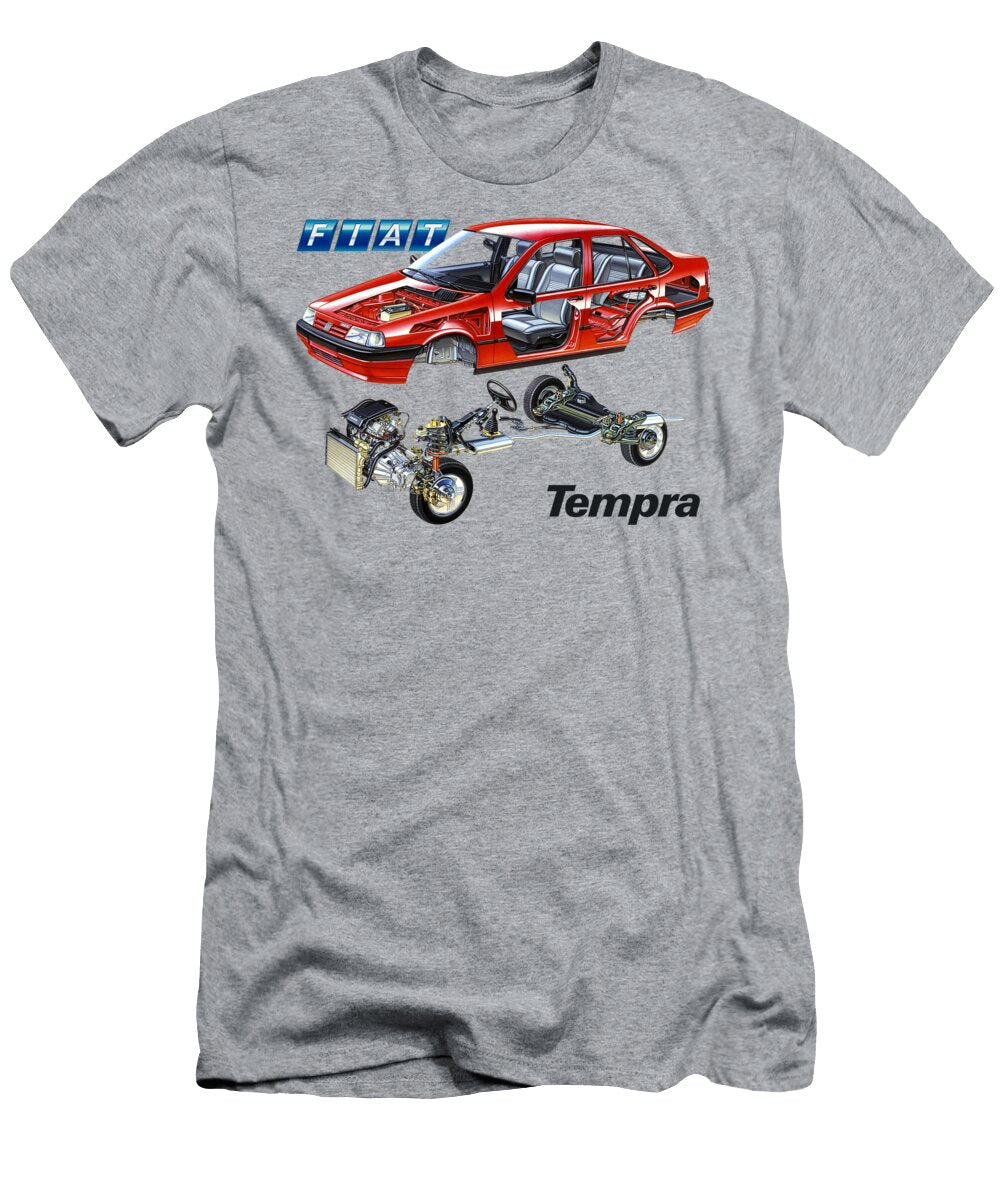 Exclusive Cutaway Art Famous Italian 4 Door Busines Car Fiat Tempra Sedan Vladyslav Shapovalenko T-Shirt