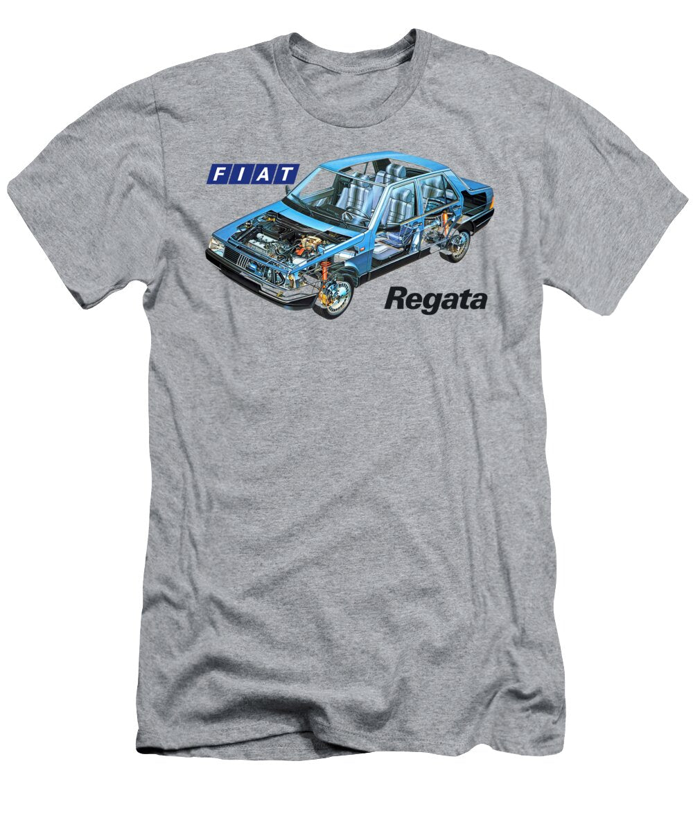 Exclusive Cutaway Art Famous Italian Compact 4 Door Car Fiat Regata Sedan Vladyslav Shapovalenko T-Shirt