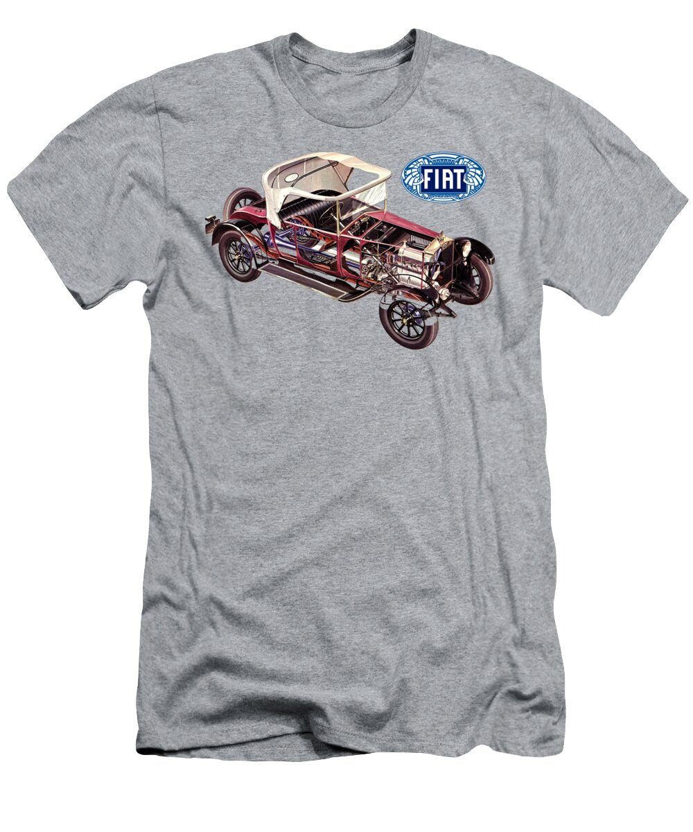 Exclusive Cutaway Art Famous Retro Italian 2 Door Car Fiat 509 Roadster Vladyslav Shapovalenko T-Shirt