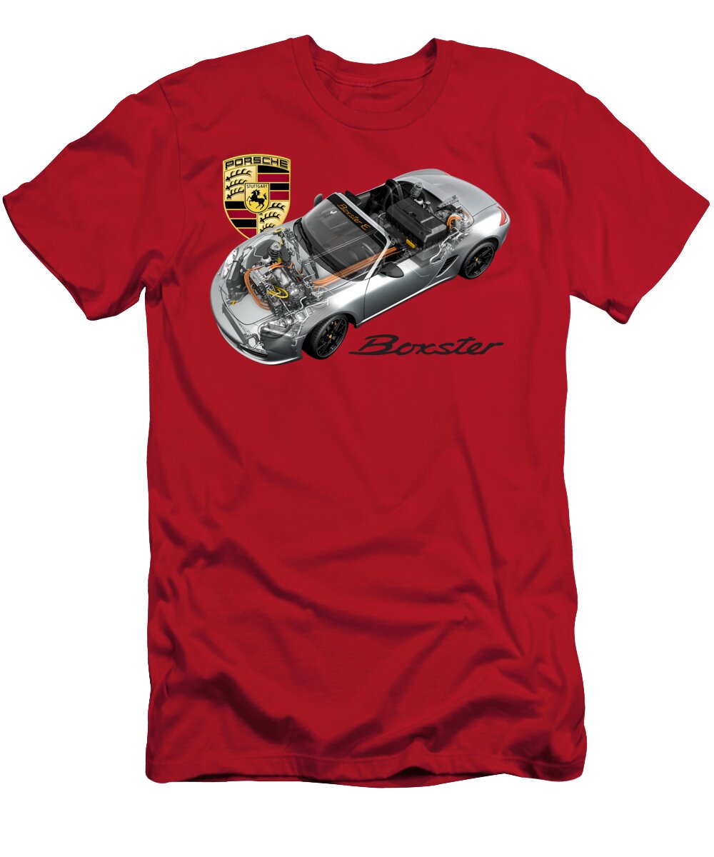 Exclusive Cutaway Art Germany Legendary Sportcar Porsche Boxster E Roadster Type 982 Vlad Automotive T-Shirt