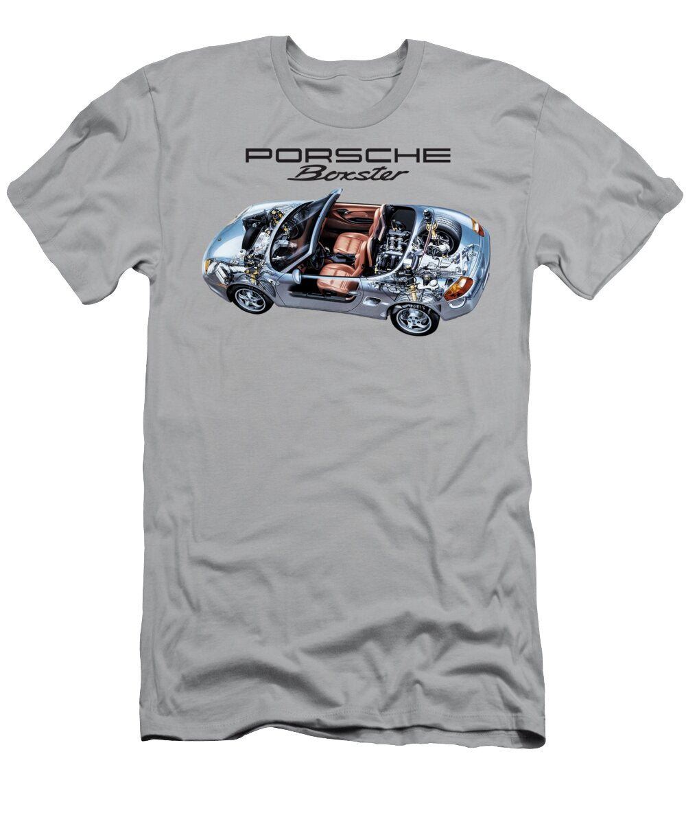 Exclusive Cutaway Art Germany Legendary Sportcar Porsche Boxster Roadster Type 986 Flat 6 Engine Vlad Automotive T-Shirt