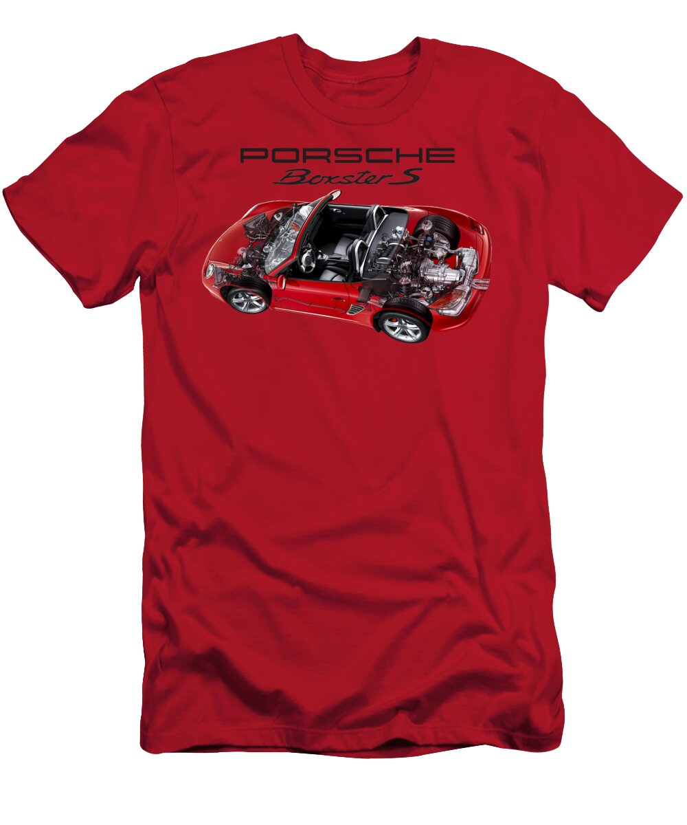 Exclusive Cutaway Art Germany Legendary Sportcar Porsche Boxster Roadster Type 987 Vlad Automotive T-Shirt