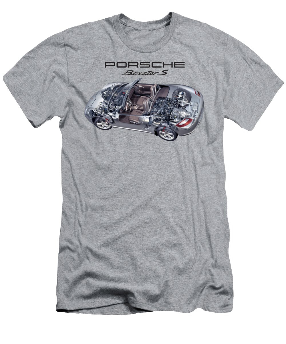 Exclusive Cutaway Art Germany Legendary Sportcar Porsche Boxster S Roadster Type 986 Flat 6 Engine Vlad Automotive T-Shirt