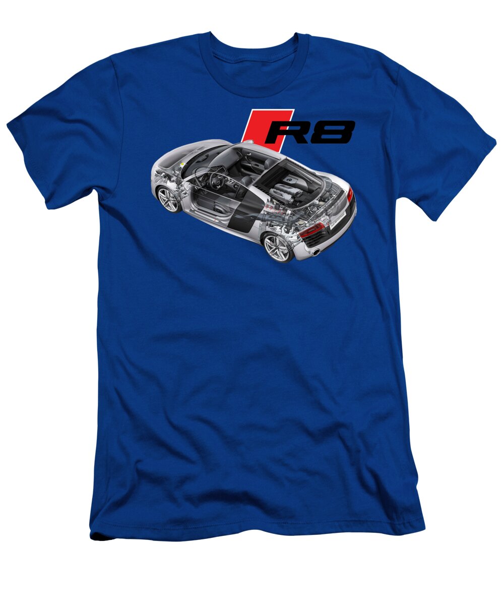 Exclusive Cutaway Automotive Art Legendary Sport Car Sexy Audi R8 52 Fsi V10 Coupe Vlad Automotive T-Shirt