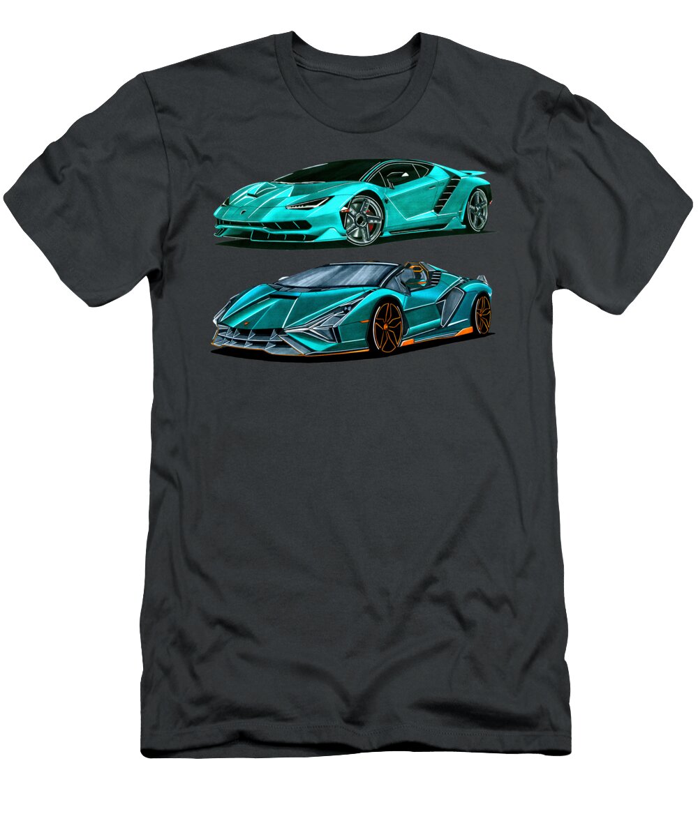 Exclusive Italian Supercarl Lamborghini Centenario V12 and Lamborghini Sian V12 Roadster Vladyslav Shapovalenko T-Shirt