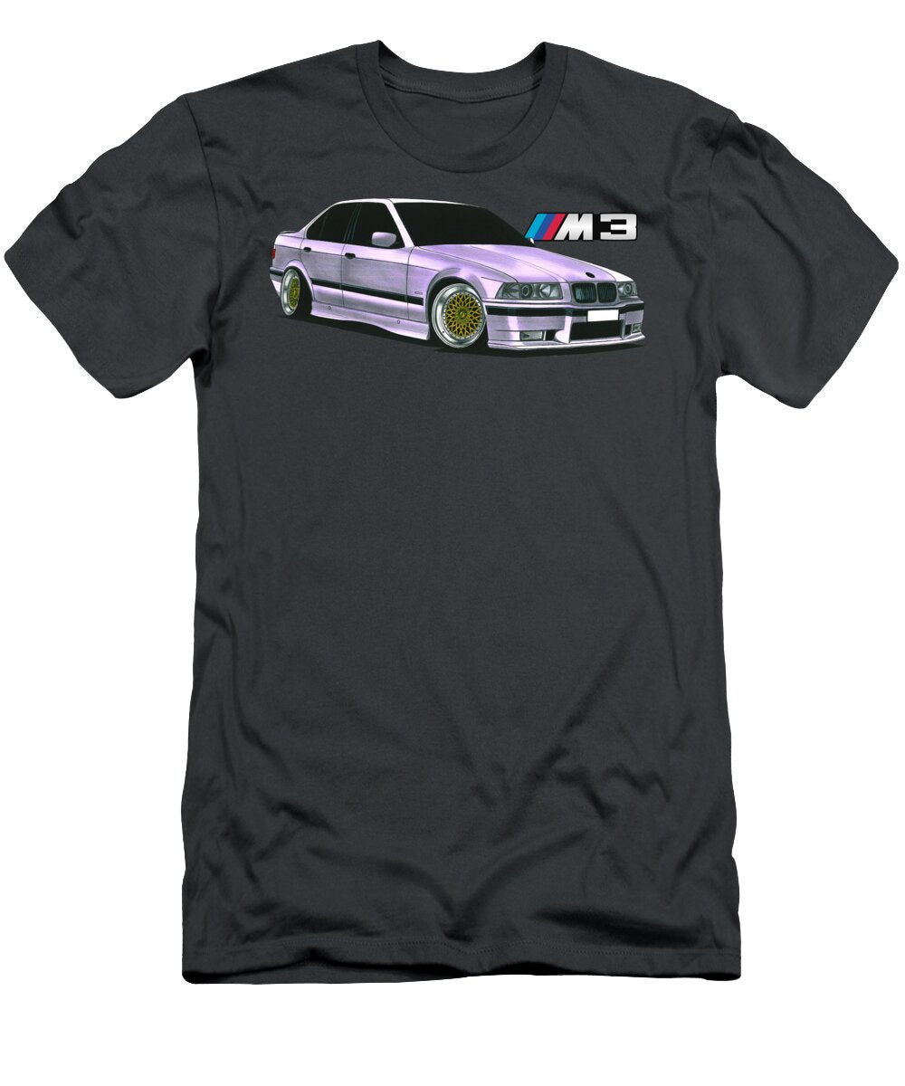 Exclusive Legendary Germany Sportcar BMW M3 E36 Sedan S50b30 Engine Vladyslav Shapovalenko T-Shirt