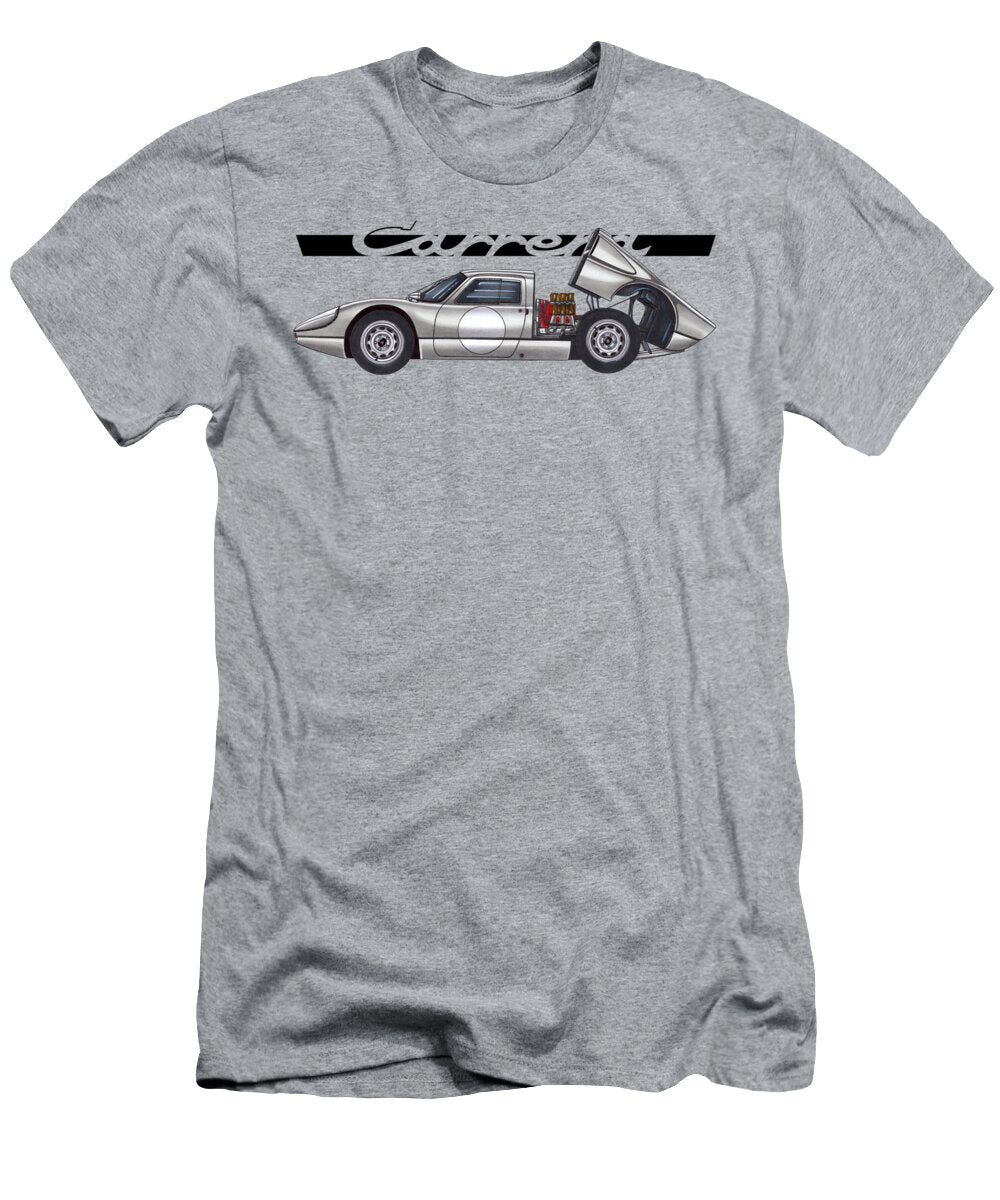 Exclusive Legendary Retro Racing Car Silver Porsche 904 6 Gts Coupe Flat Engine 24 Hours of Le Mans Vladyslav Shapovalenko T-Shirt