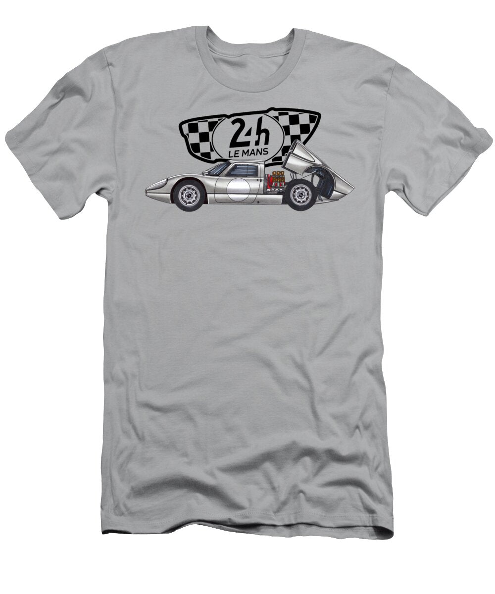 Exclusive Legendary Retro Racing Car Silver Sexy Porsche 904 6 Gts Coupe 24 Hours of Le Mans Vladyslav Shapovalenko T-Shirt