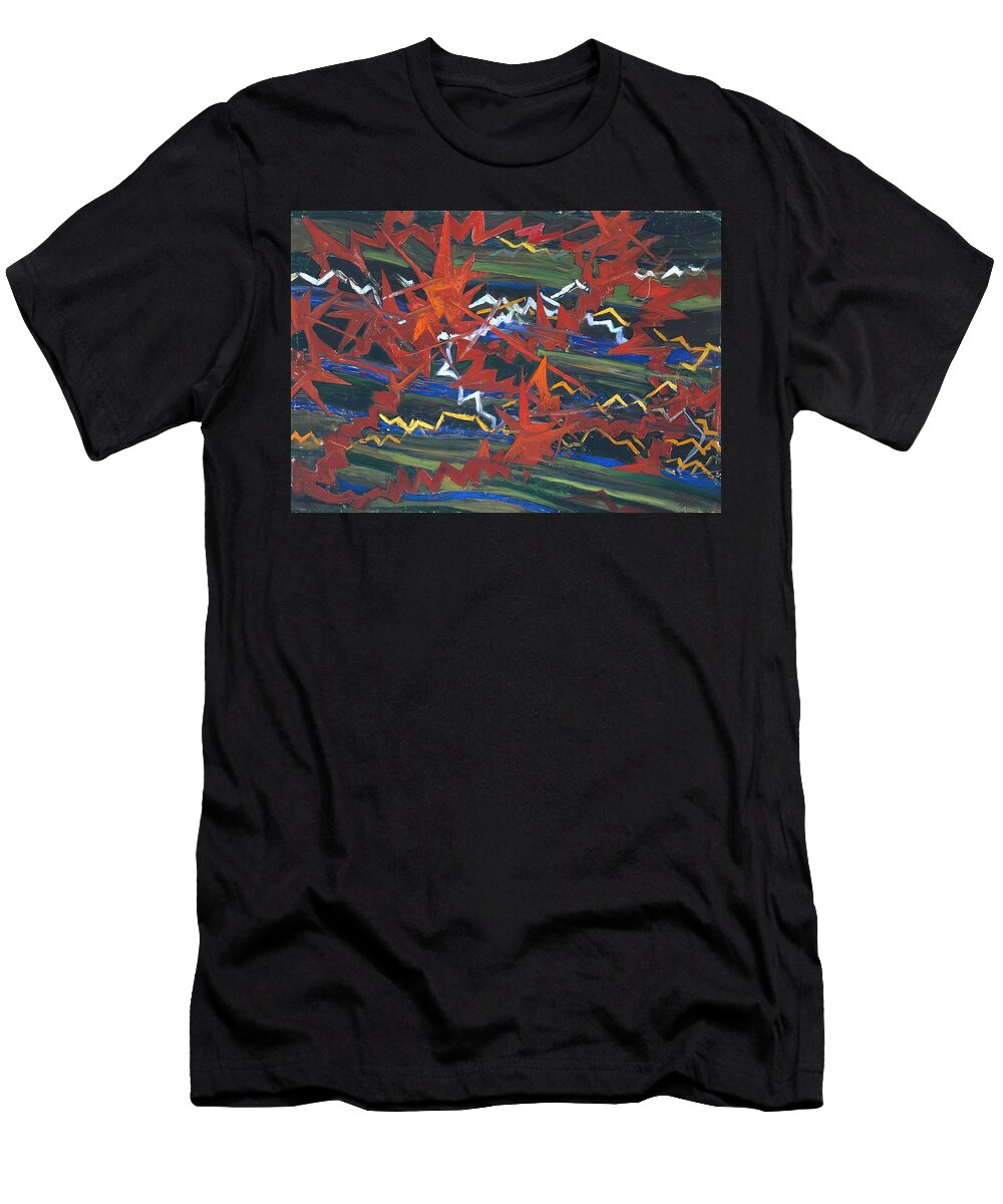 Explosion of Red on Green By Gerardo Dottori Alexa Elsie T-Shirt