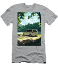 Family Minivan At a Picnic Spot with a Blanket Spread Out Eldre Delvie T-Shirt