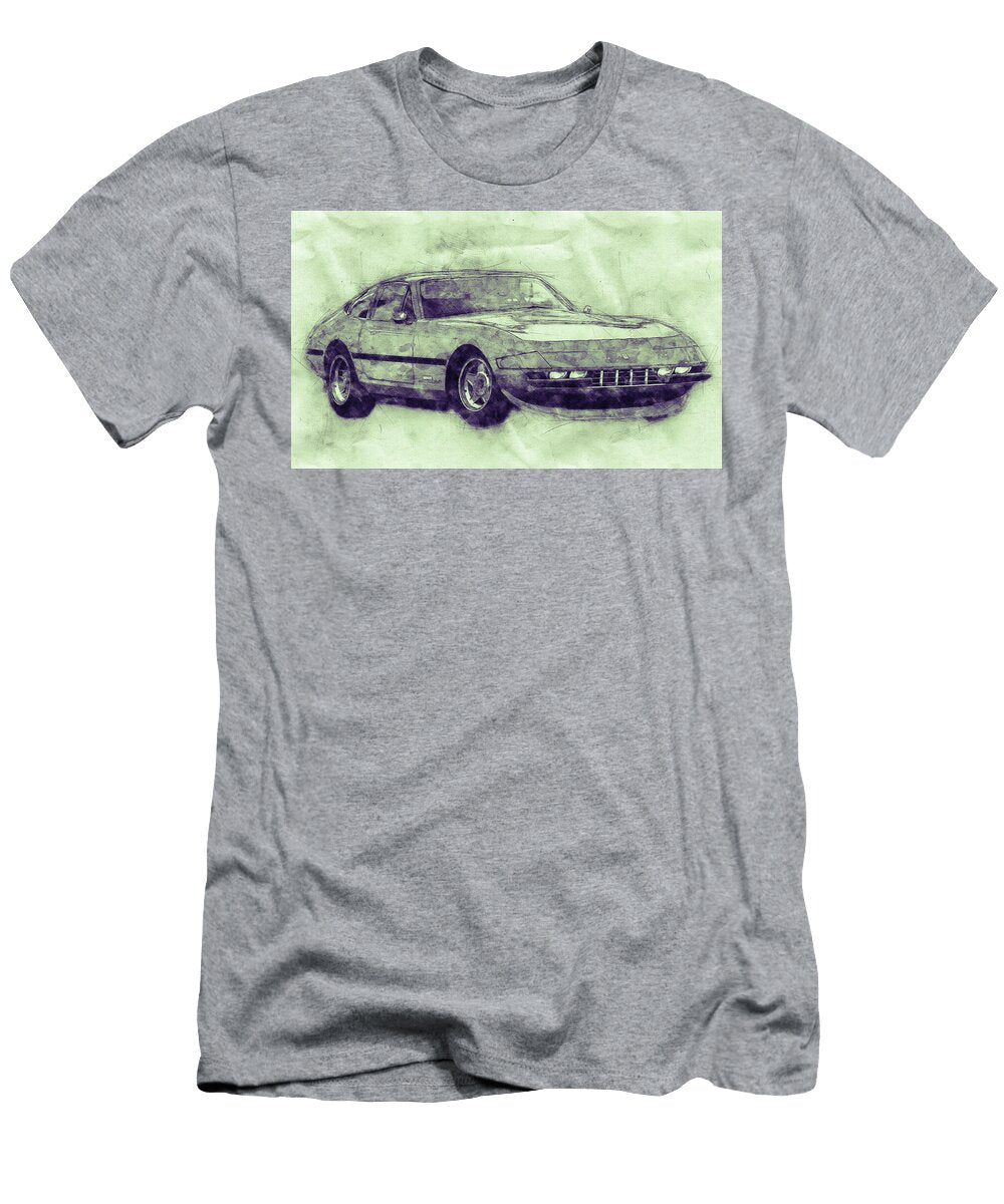 Ferrari Daytona 3 Ferrari 365 Gtb4 Sports Car Automotive Art Car Posters Studio Grafiikka T-Shirt