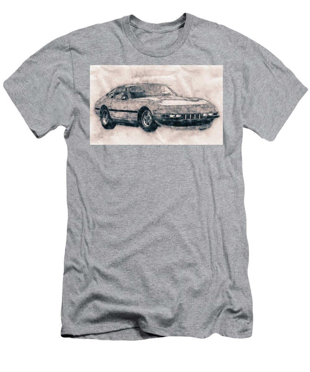 Ferrari Daytona Ferrari 365 Gtb4 Sports Car Automotive Art Car Posters Studio Grafiikka T-Shirt