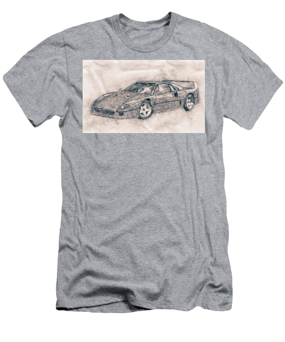 Ferrari F40 Sports Car 1987s Grand Tourer Automotive Art Car Posters Studio Grafiikka T-Shirt