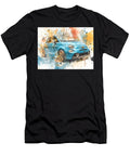 Fiat 500 2019 Hatchback Abstract Art Blue Car Abstract Blue Car Art Hollie Love T-Shirt