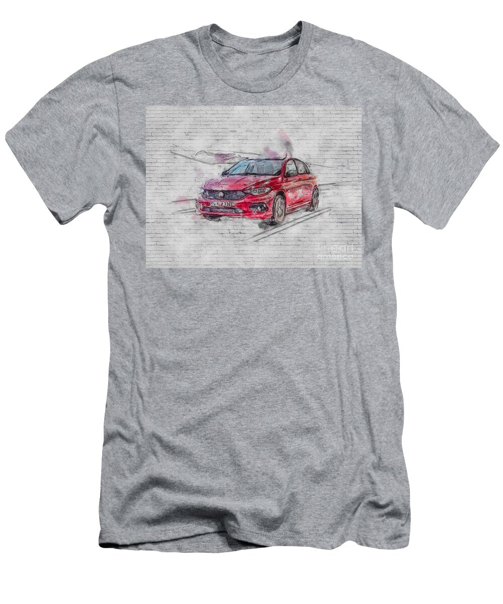 Fiat Egea Sport 2019 Cars Motion Blur 357 Red Hatchback Italian Ashtyn Treutel T-Shirt