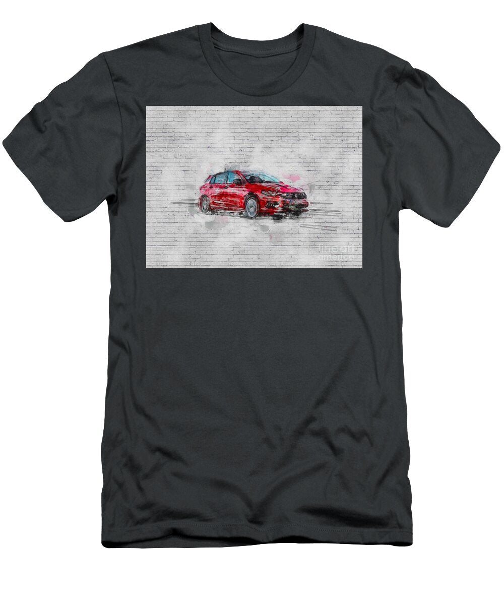 Fiat Egea Sport Road 2019 Cars 357 Red Hatchback Italian Ashtyn Treutel T-Shirt