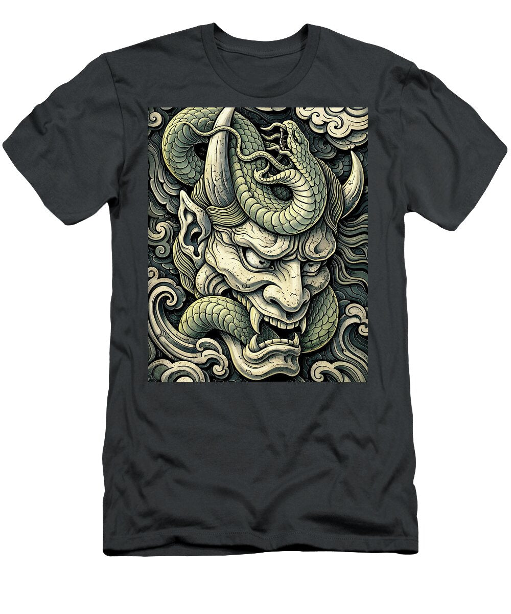 Fierce Demon Serpent Storm Pop Art Portrait Ramy Hefny T-Shirt