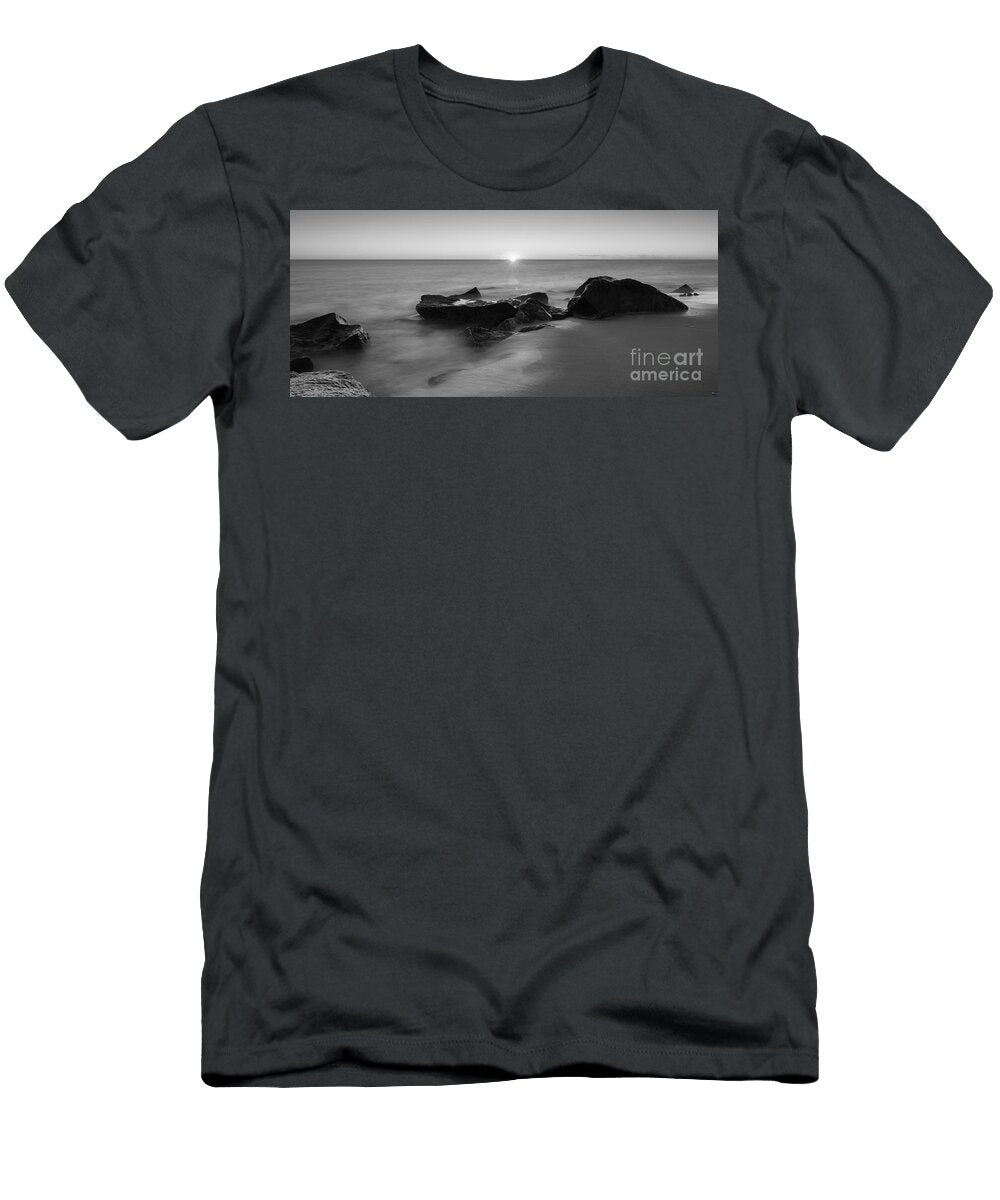 First Light At Sandy Hook Nj Pano Bw Michael Ver Sprill T-Shirt