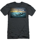 Floating Driftwood with Gulls and School of Fish Randall Nyhof T-Shirt