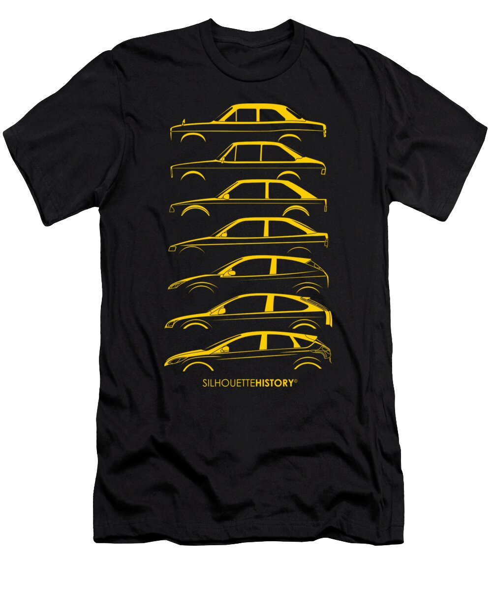 Ford Escort and Focus Silhouettehistory Gabor Vida T-Shirt