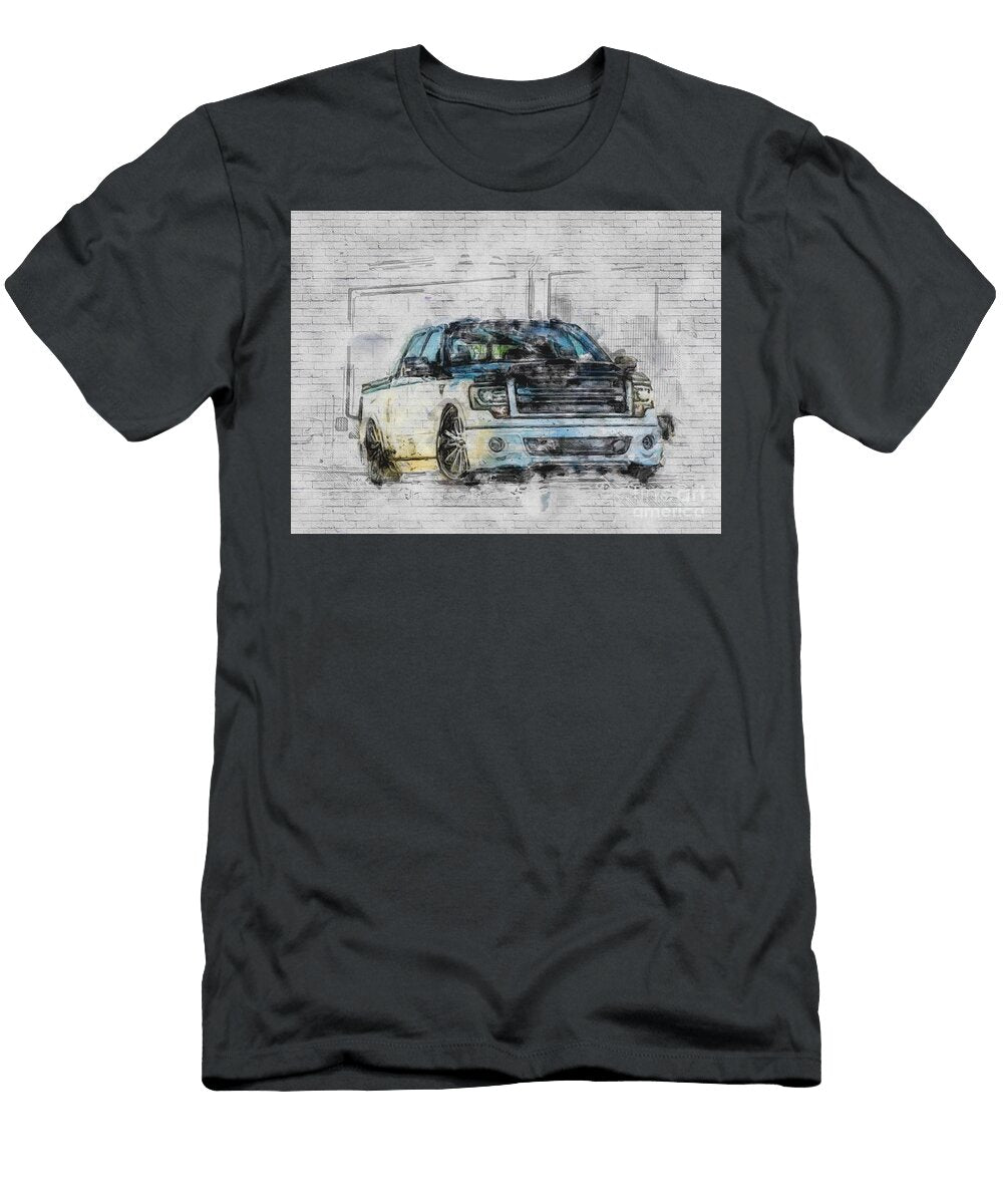 Ford F 150 White Black Suv Lowrider Muscle Ashtyn Treutel T-Shirt