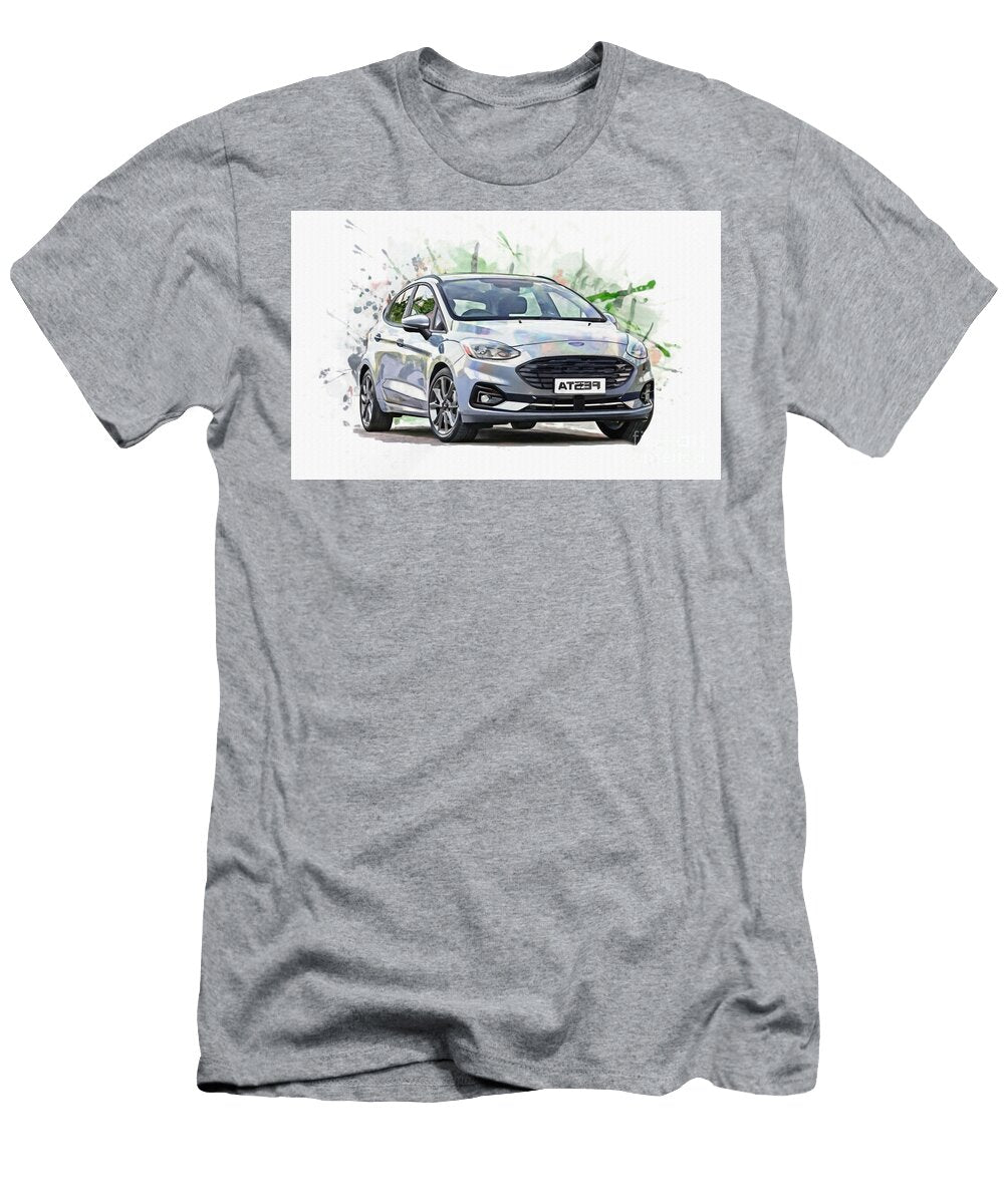 Ford Fiesta 2021 Exterior Front View White Hatchback Lowell Harann T-Shirt