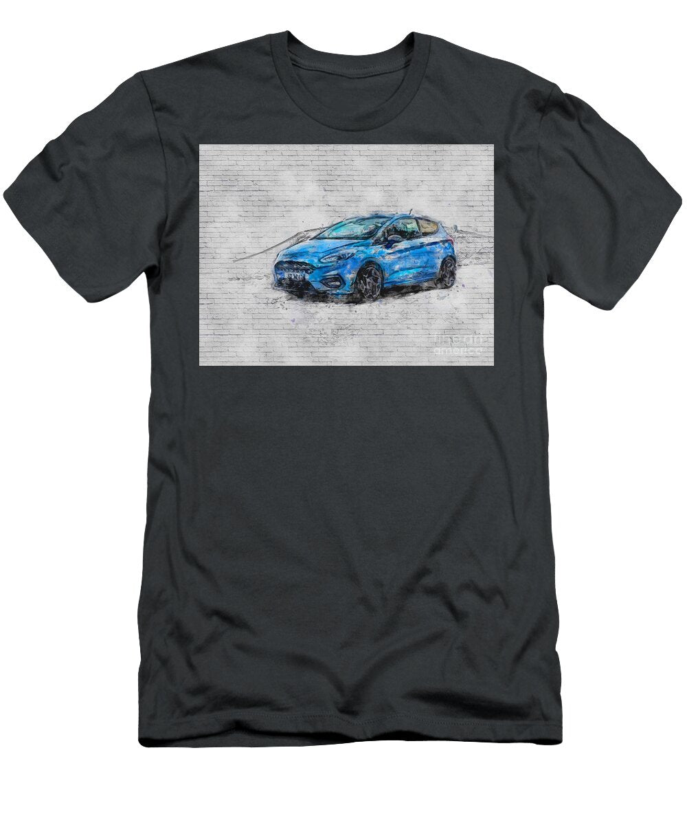 Ford Fiesta St 2018 3 Door Exterior Blue Hatchback New American Cars Ashtyn Treutel T-Shirt