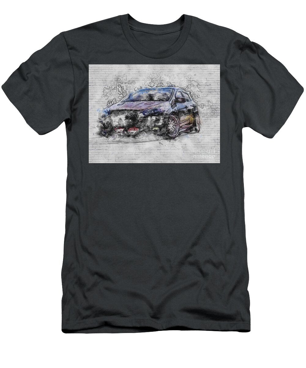 Ford Fiesta St Black Hatchback Carbon Fiber Hood Ashtyn Treutel T-Shirt