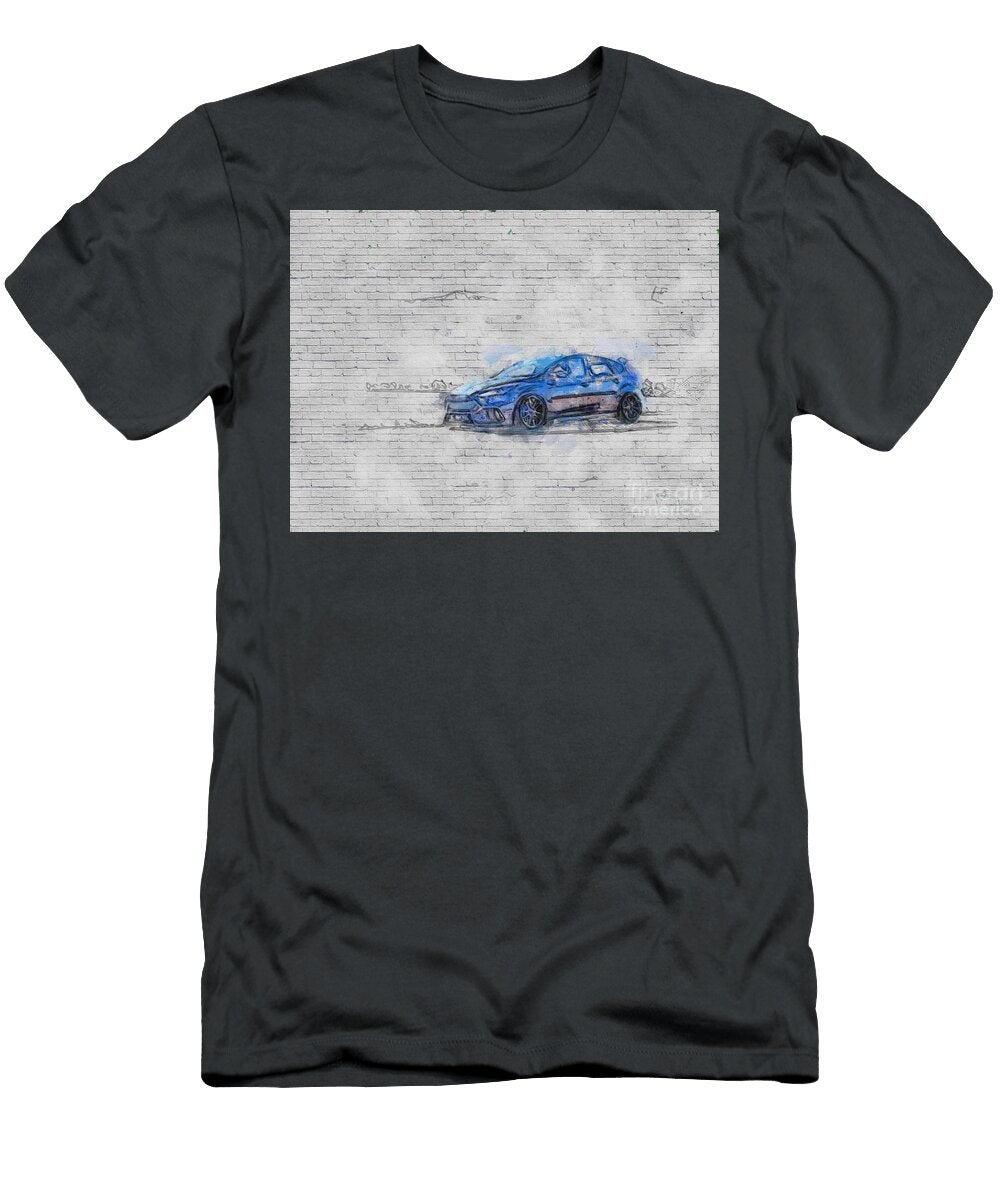 Ford Focus 2017 Blue Hatchback American Cars Airtec Ashtyn Treutel T-Shirt