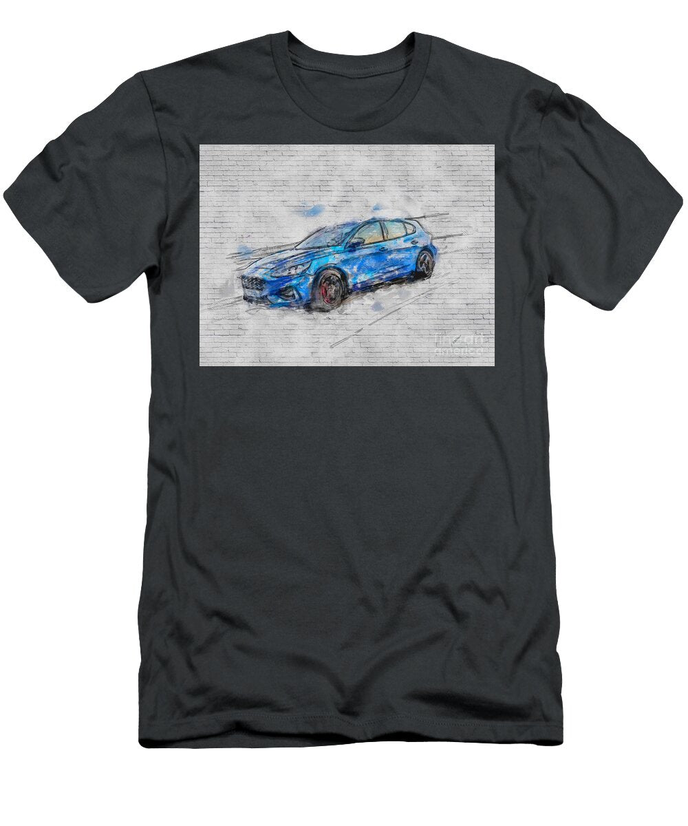Ford Focus 2019 St Line Spec Blue Hatchback New American Cars Ashtyn Treutel T-Shirt