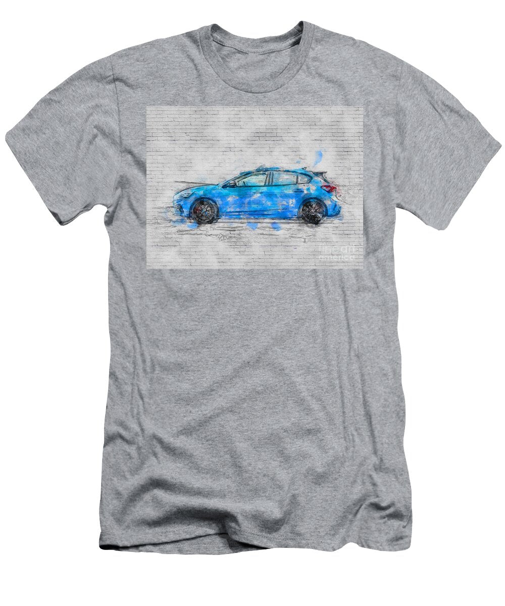 Ford Focus 4 St 2021 Side Exterior Blue Hatchback New American Cars Ashtyn Treutel T-Shirt