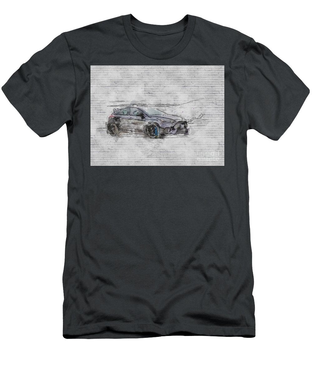 Ford Focus Black Hatchback Blue Calipers Ashtyn Treutel T-Shirt