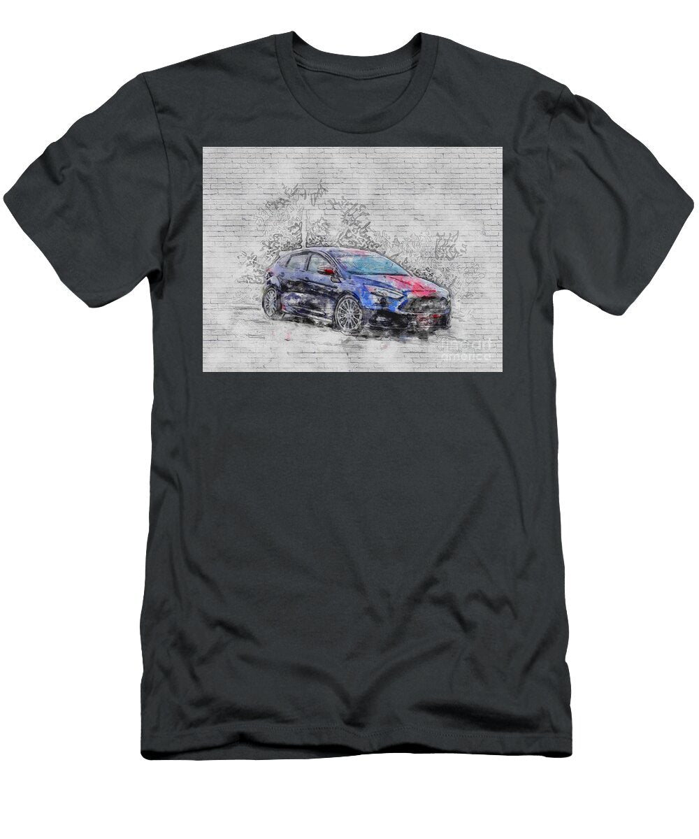 Ford Focus Blue Hatchback Exterior American Cars Ashtyn Treutel T-Shirt