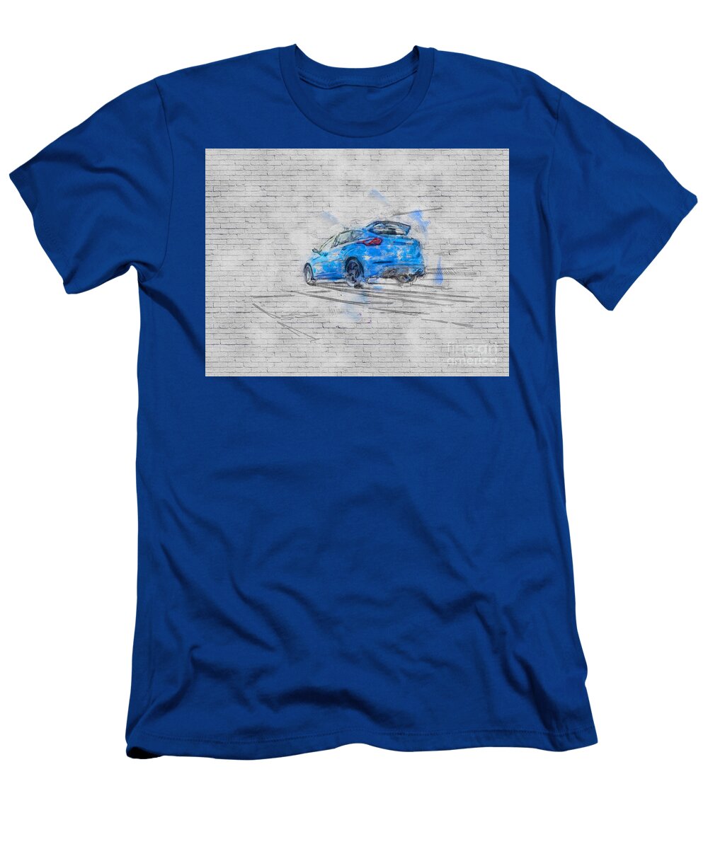 Ford Focus Rs 2017 Cars Hatchbacks Blue Raceway Ashtyn Treutel T-Shirt