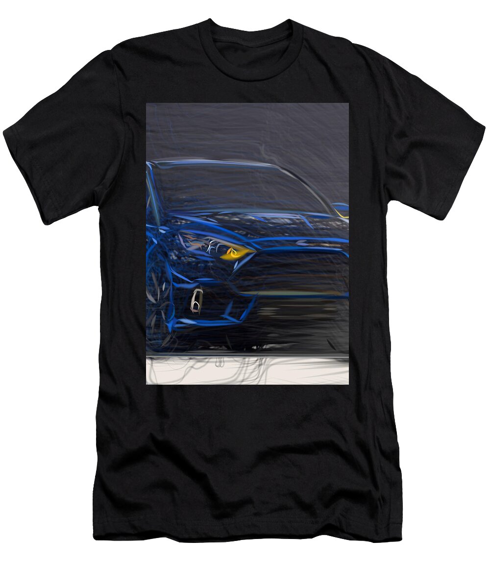 Ford Focus Rs Hatchback Sedan Drawing Carstoon Concept T-Shirt