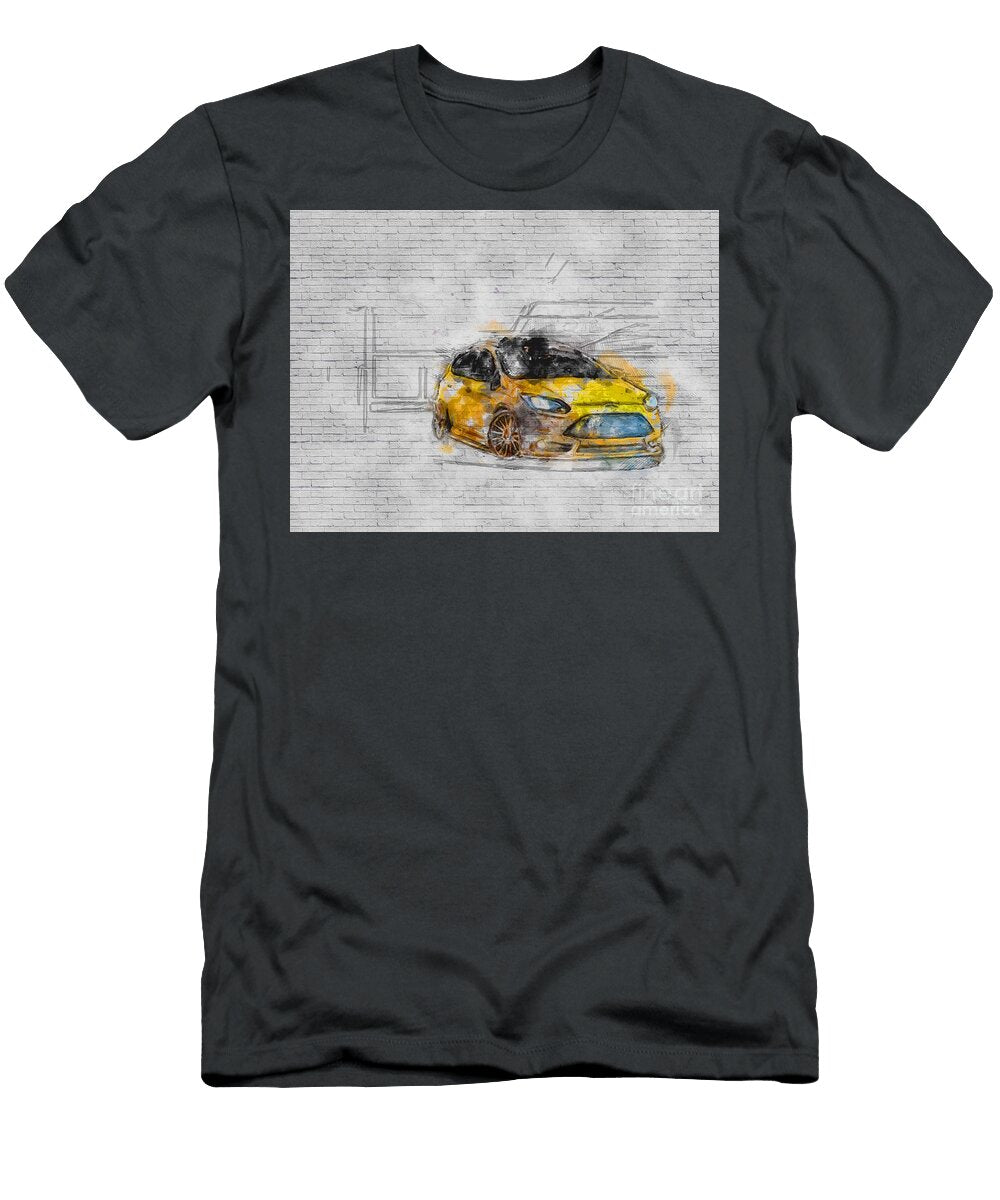 Ford Focus St 2017 Yellow Hatchback Garage Ashtyn Treutel T-Shirt