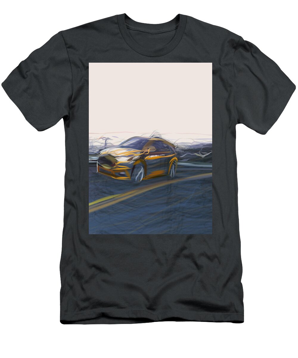 Ford Focus St Hatchback Drawing Carstoon Concept T-Shirt