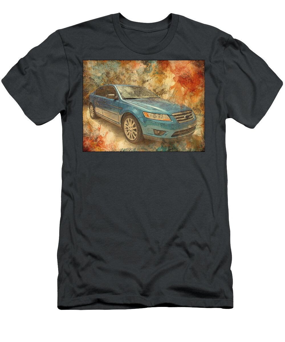 Ford Fusion 2006 Sedan Blue Sedan Vintage Car Vintage Blue Sedan Art Hollie Love T-Shirt
