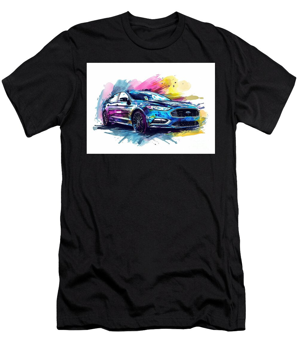 Ford Fusion Watercolor Abstract Vehicle Clark Leffler T-Shirt