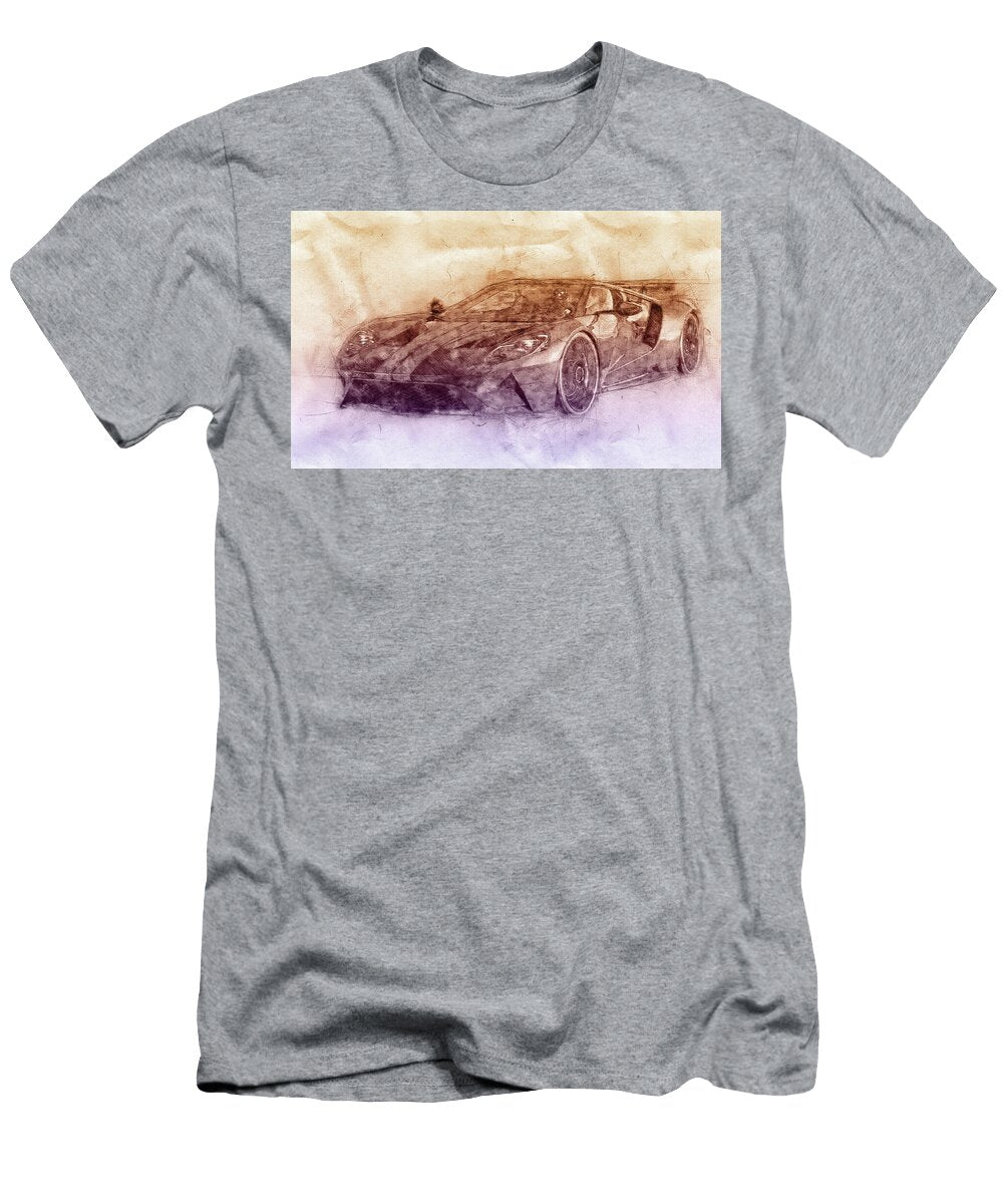 Ford Gt40 Sports Car 2 Racing Car 1966s Automotive Art Car Posters Studio Grafiikka T-Shirt