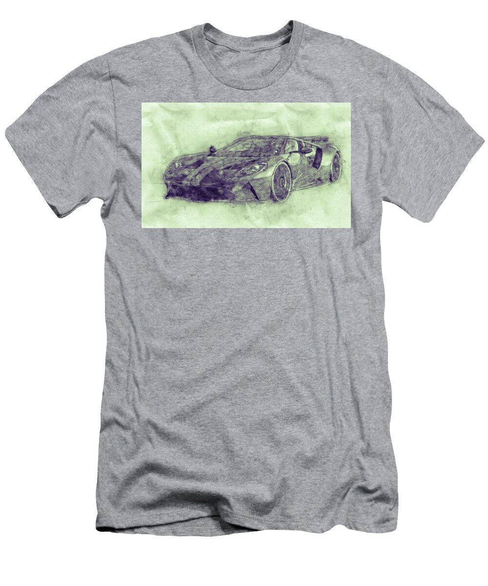 Ford Gt40 Sports Car 3 Racing Car 1966s Automotive Art Car Posters Studio Grafiikka T-Shirt