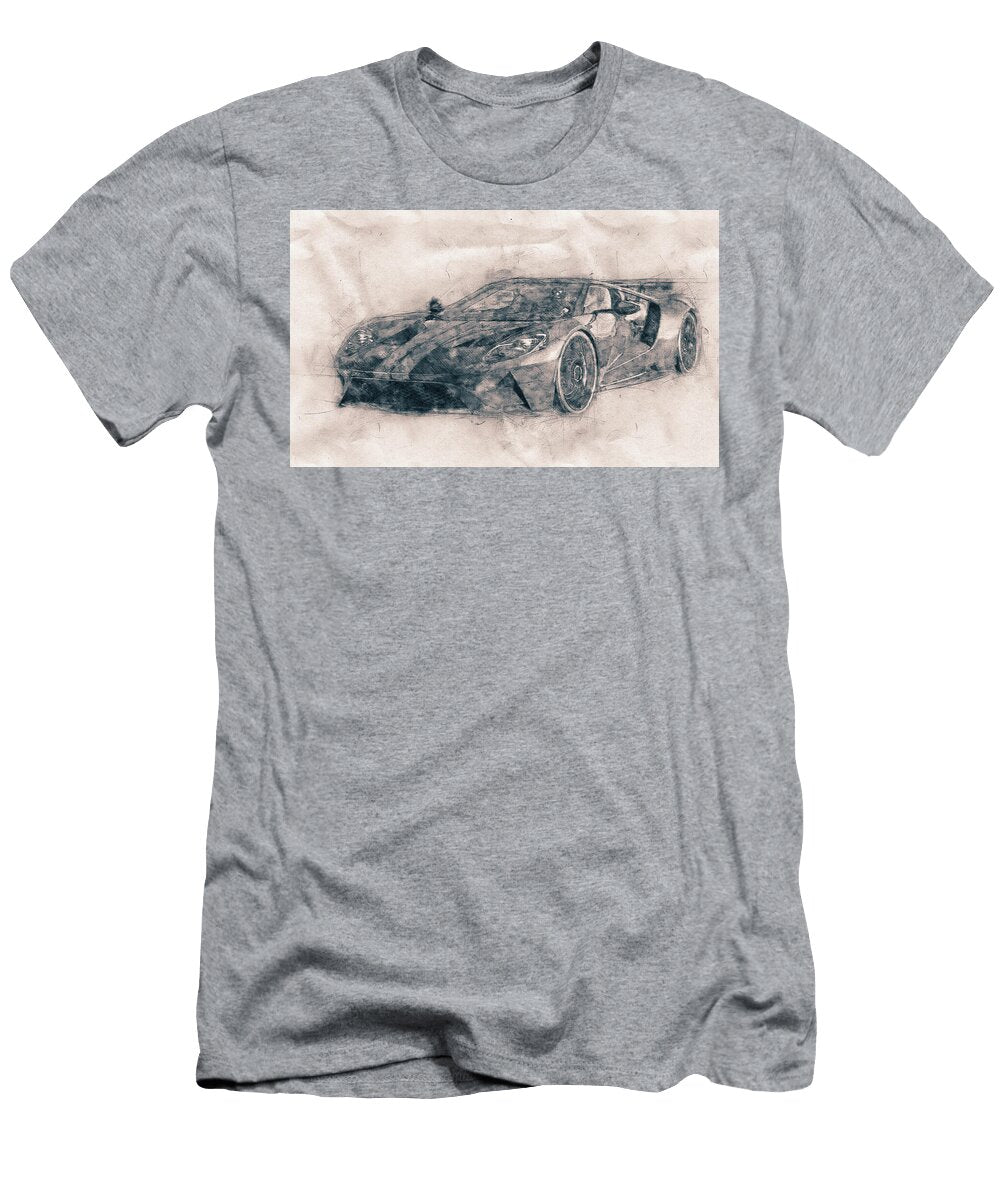 Ford Gt40 Sports Car Racing Car 1966s Automotive Art Car Posters Studio Grafiikka T-Shirt