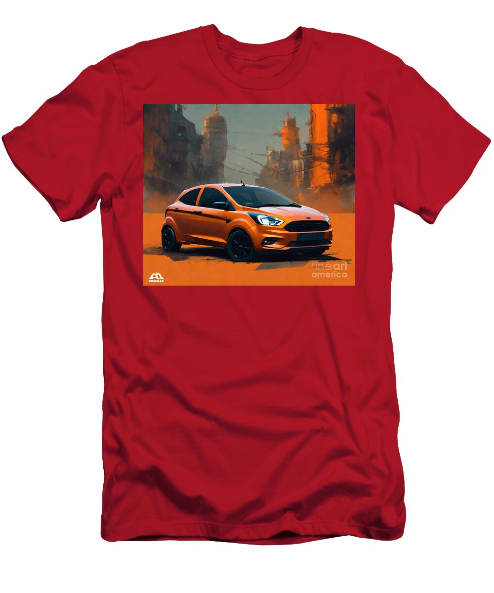 Ford Ka 2020 Front View Exterior Orange Hatchback Cortez Schinner T-Shirt
