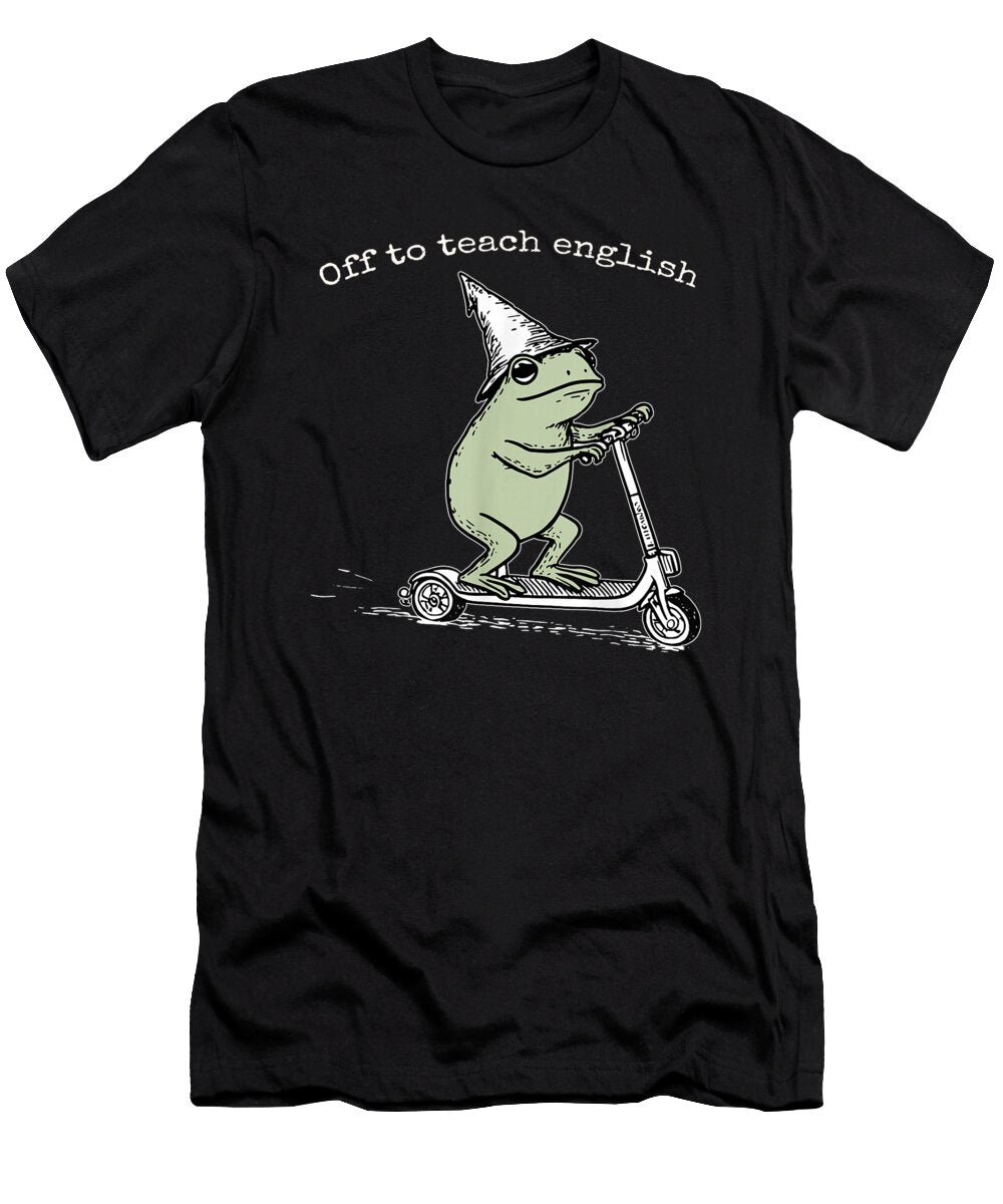 Frog on a Scooter with Cone Hat Classiic T-Shirt