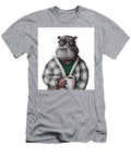 Funny Animals Hippopotamus Drinking Coffee Stellart Studio T-Shirt