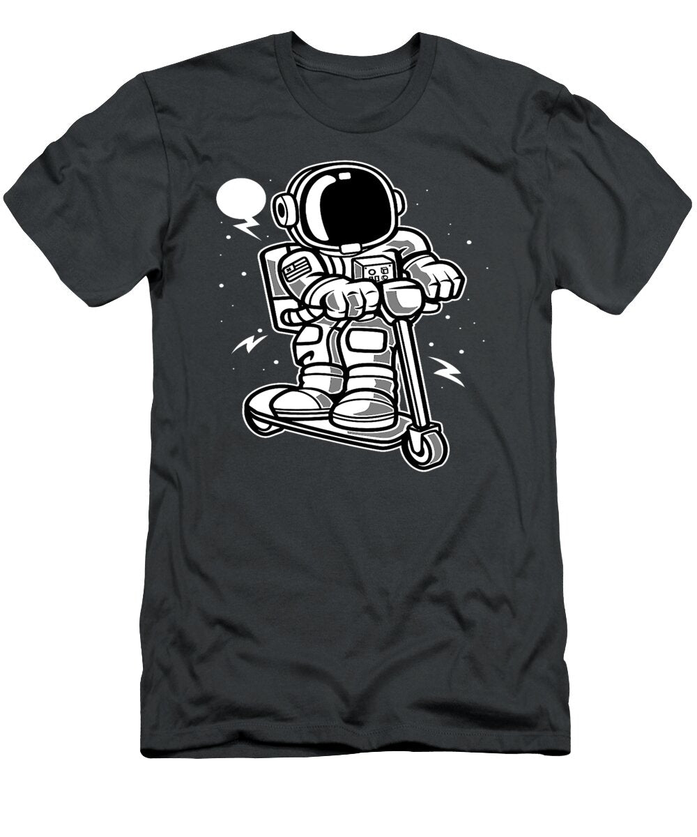 Funny Astronaut Scooter Space Galaxy Gift for Adults Kids Andrej Edite T-Shirt