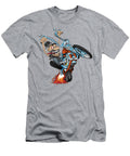 Funny Biker Riding a Chopper Popping a Wheelie Motorcycle Cartoon Jeff Hobrath T-Shirt