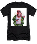 Funny Hippopotamus Drinking Wine Stellart Studio T-Shirt