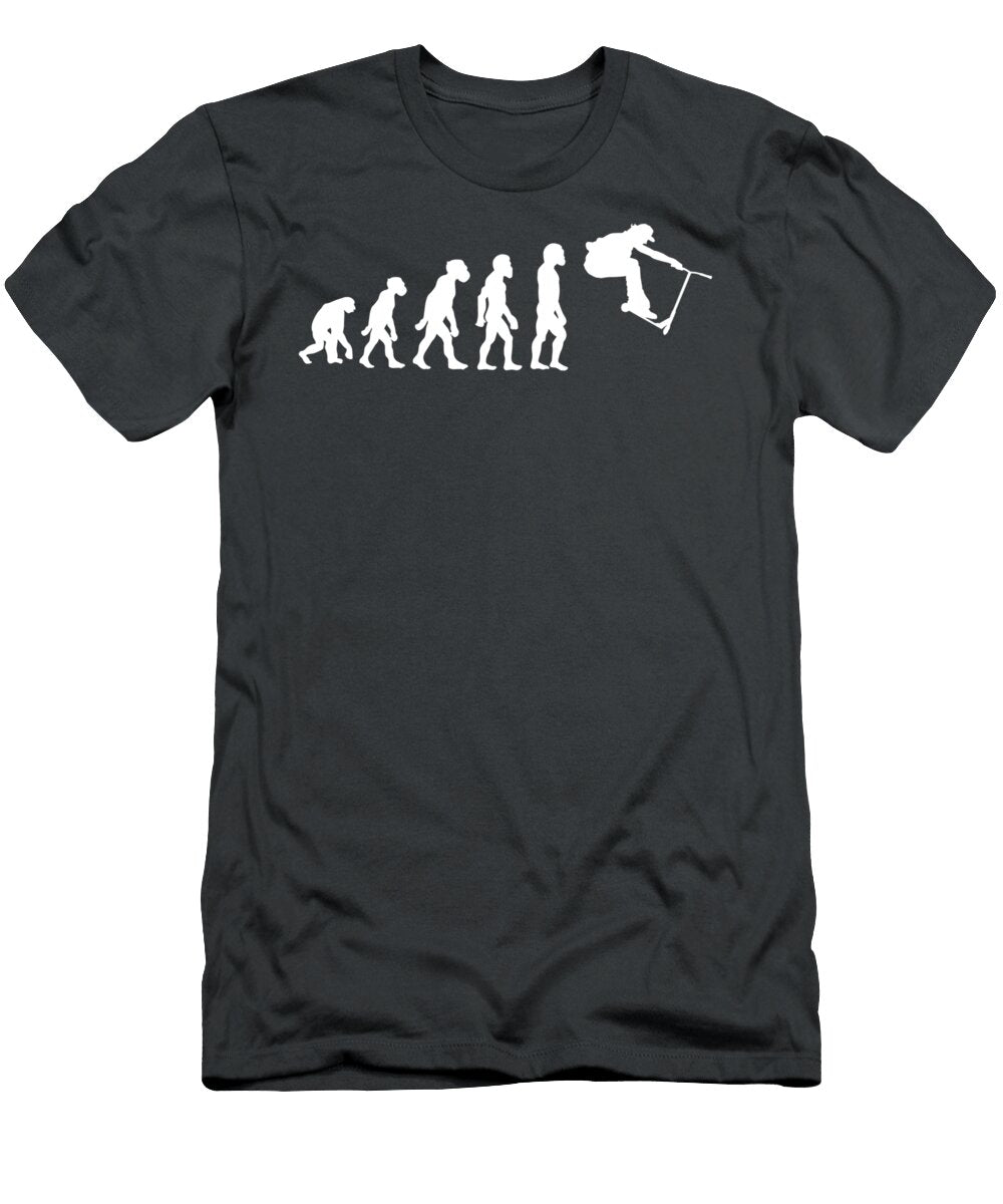 Funny Human Scootering Evolution Stunt Scooter Rider Zoeidx Baldu T-Shirt